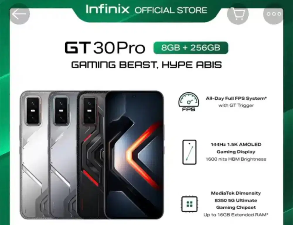 Dijual Infinix GT 30 Pro