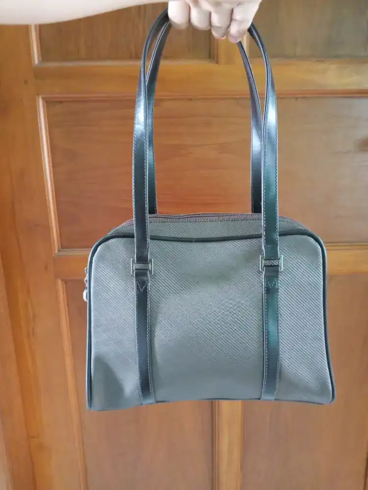 TOTE BAG BRAND CAPRIASI MADE IN ITALY NILON MIX KULIT ASLI NOMINUS