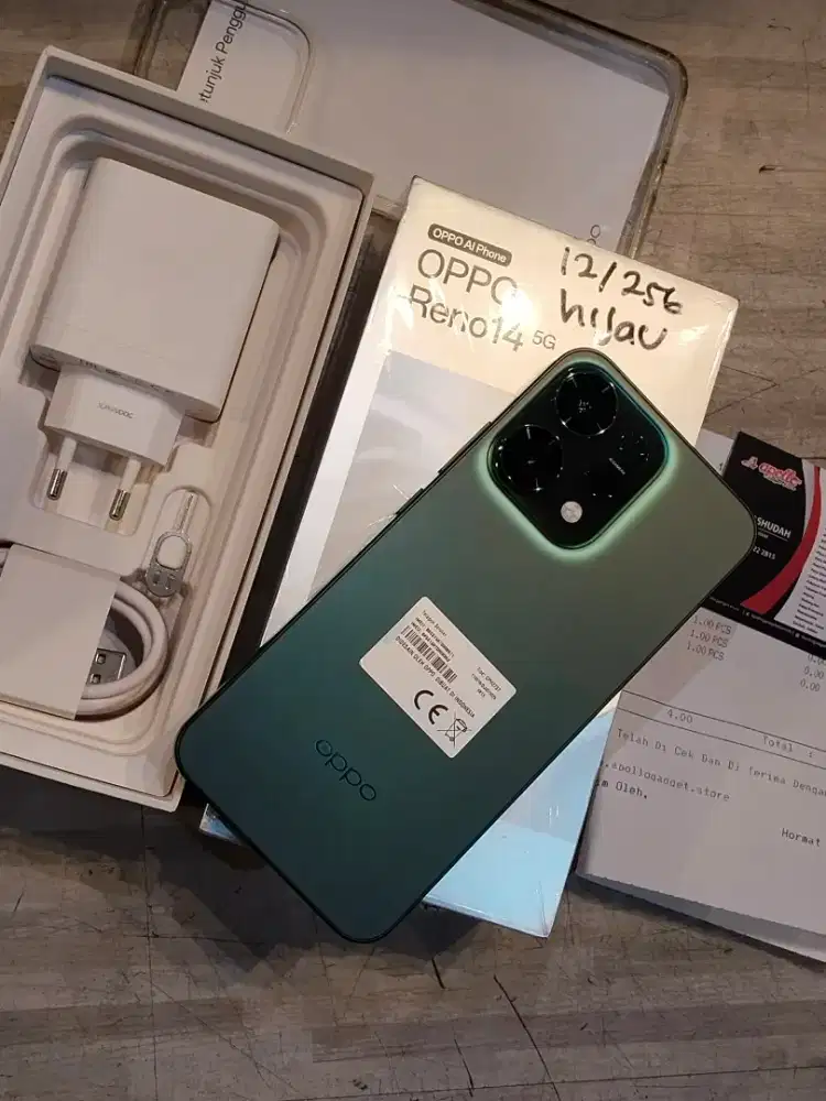 Oppo Reno 14 5G 12/256GB Hijau RESMI INDONESIA