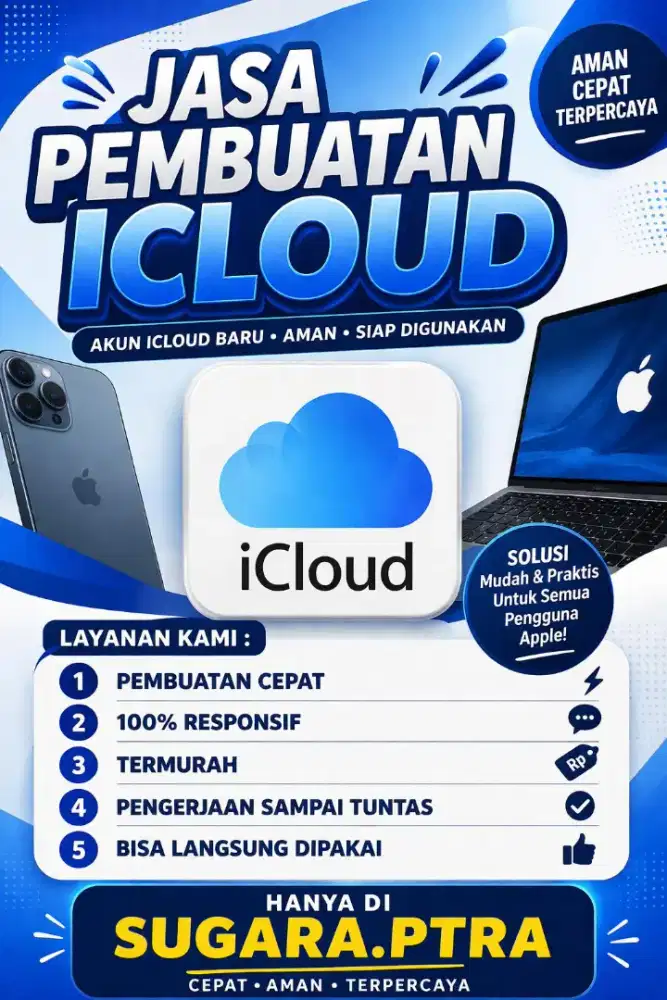 JASA PEMBUATAN ICLOUD/APPLE ID