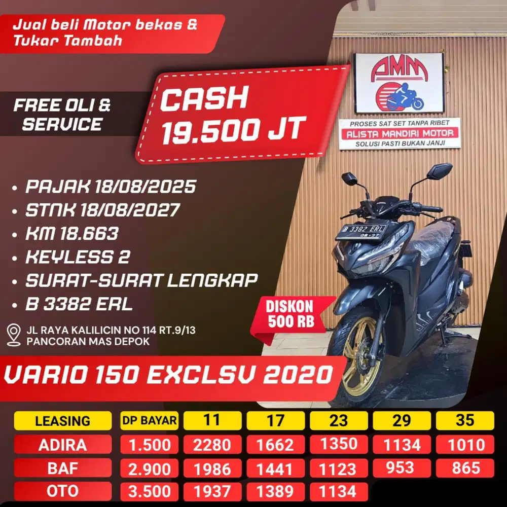 VARIO. 150 EXKSF 2020, BS TT, CC, KREDIVO, CASH/ KREDIT