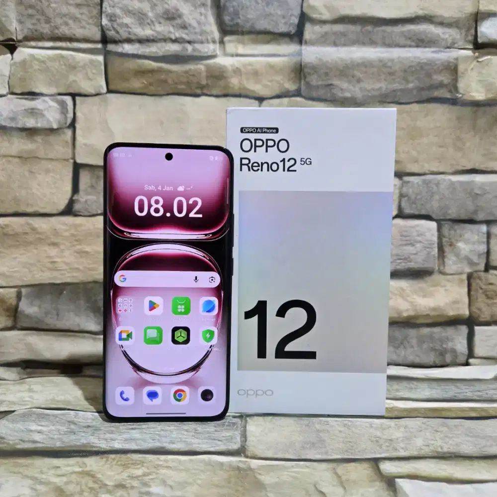 Oppo Reno 12 5G 12/256 coklat fullset segel mulus 98% siap pakai