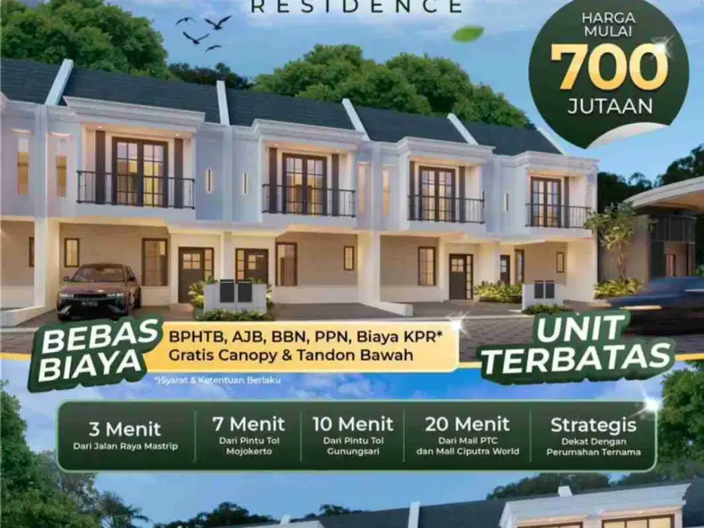 DIJUAL RMH BARU HANYA 100 UNIT, LOLASI SANGAT STRATEGIS DI SURABAYA 10 MENIT DARI TOLL GUNUNGSARI
