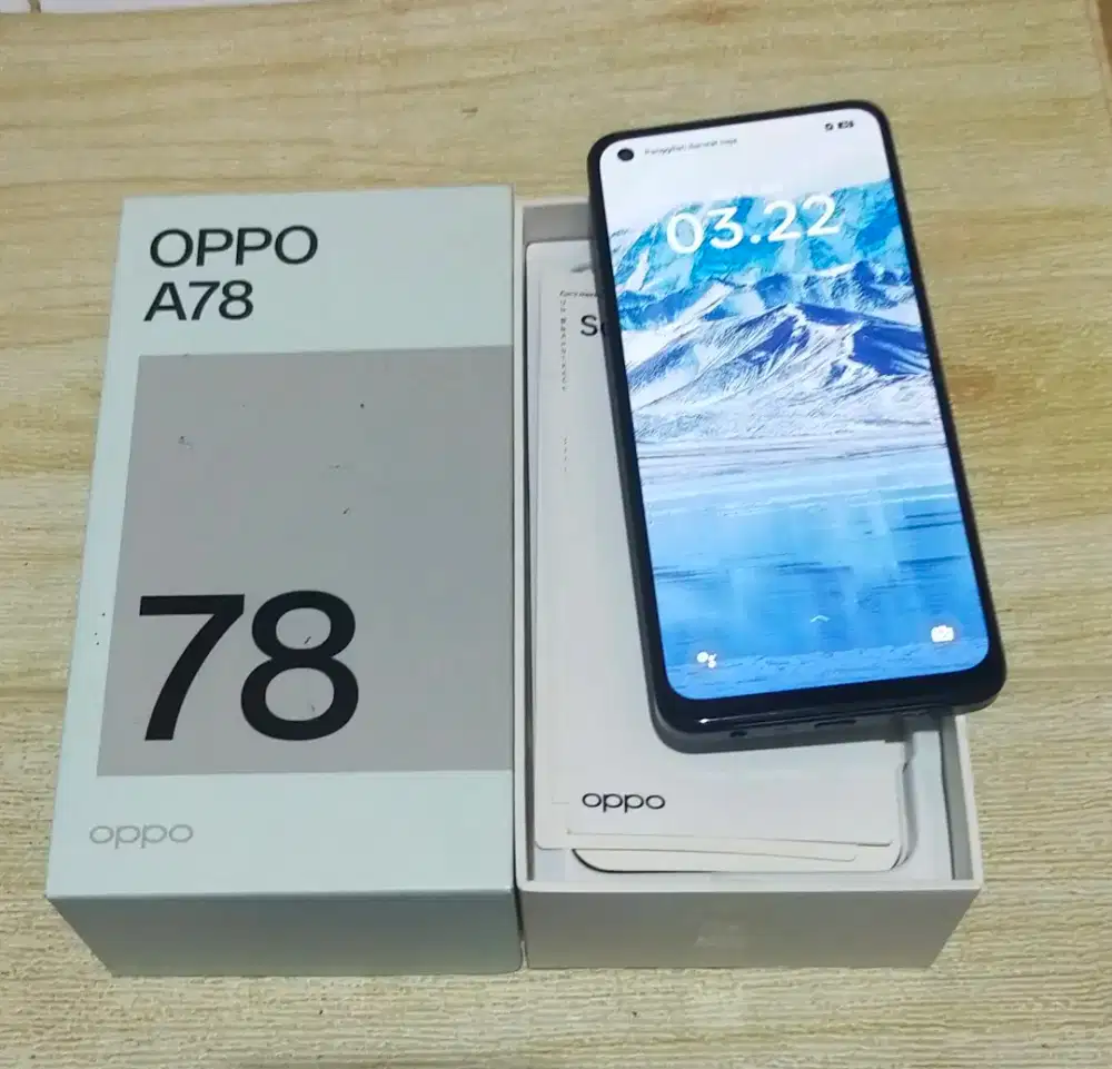 Oppo A78 4G 8/256 fullset segel mulus 98% siap pakai