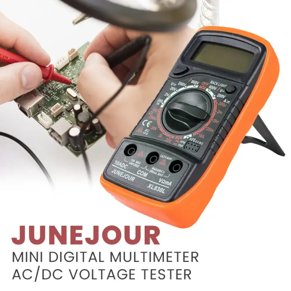 JUNEJOUR Mini Digital Multimeter AC/DC Voltage Tester