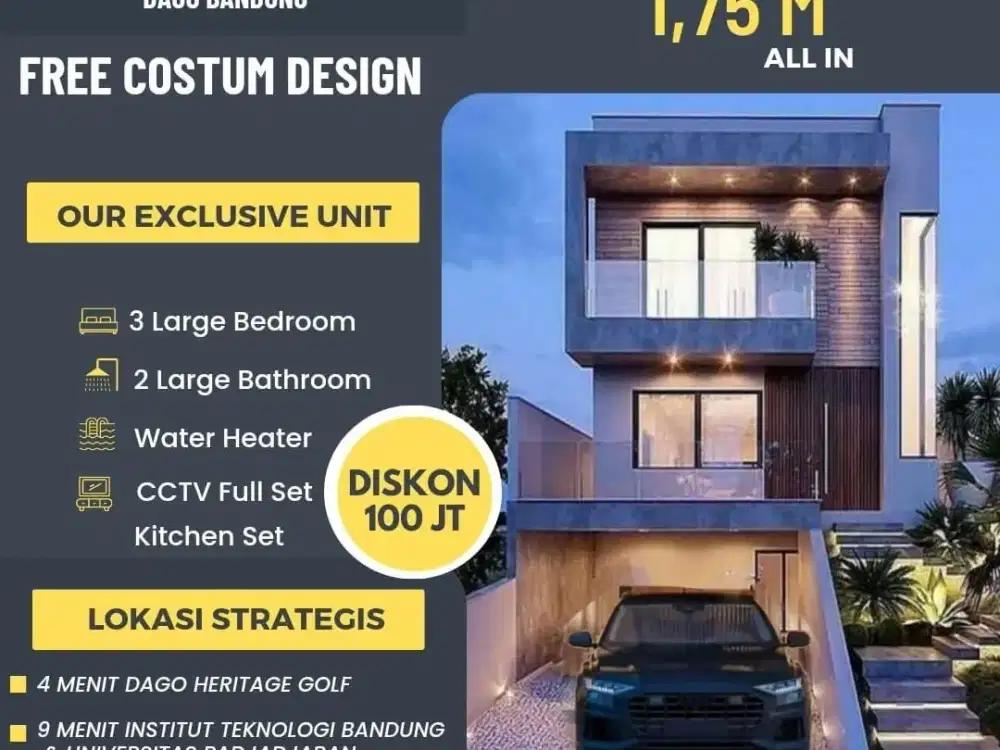 PALING TERJANGKAU! Rumah Plus Rooftop di Cigadung CIkutra Sayap Dago Kota Bandung Utara