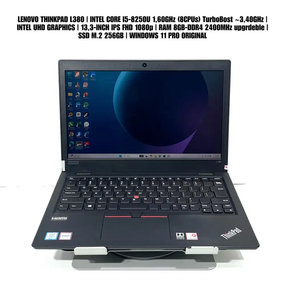 laptop lenovo thinkpad L380 intel core i5-8250u 8cpus 13,3 ips 8/256