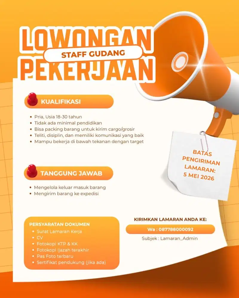 Staff packing grosir/gudang