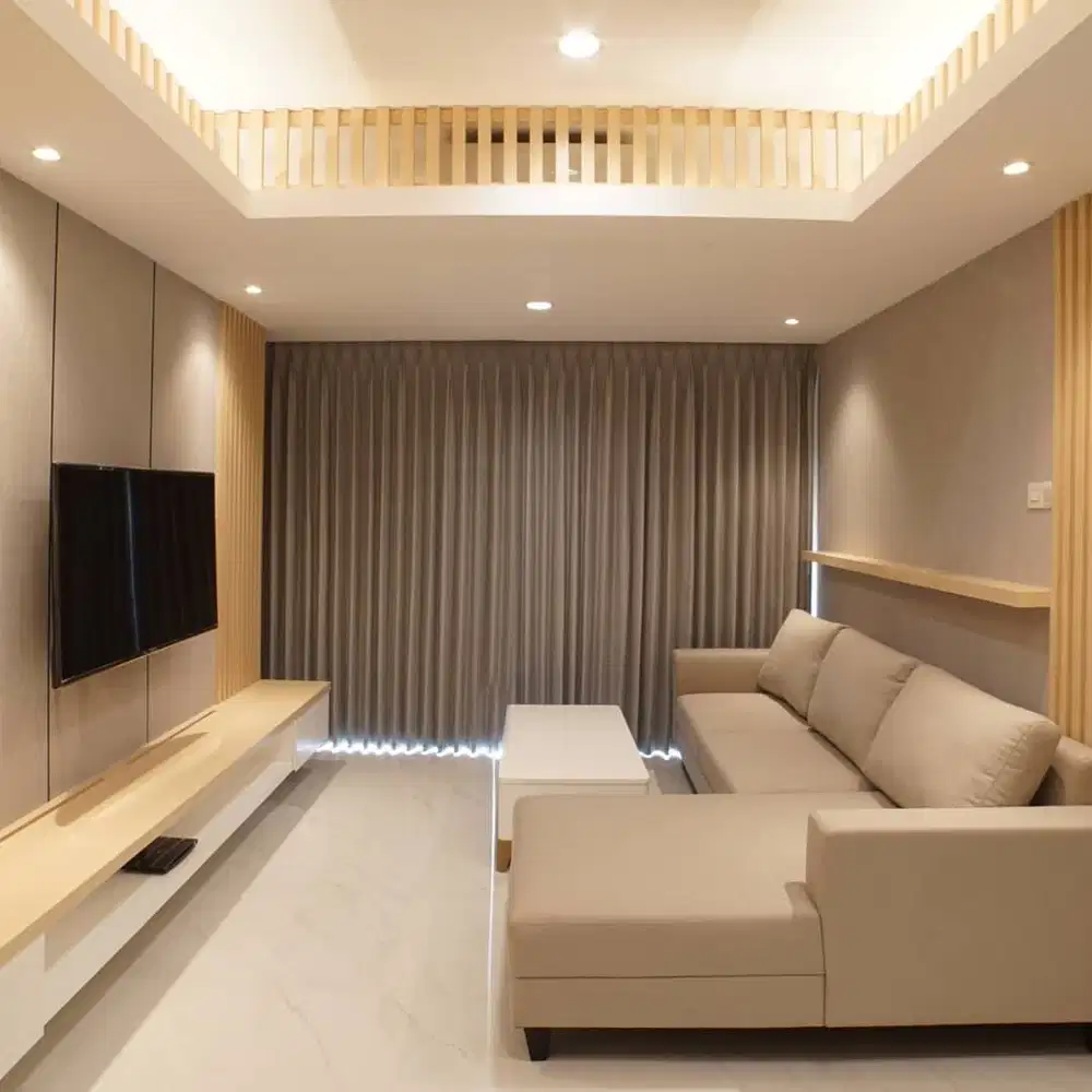 Gorden Vitrase Sekat Ruangan Klinik Roller Vertikal Blinds Krey Kayu