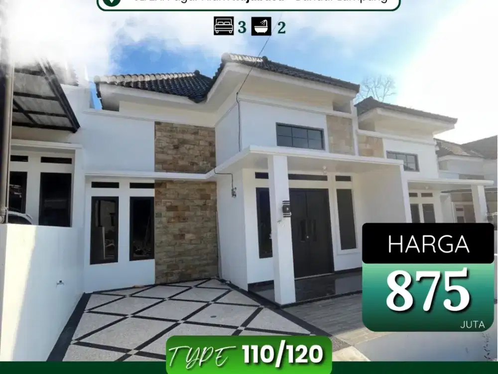 SIAP HUNI Rumah PUSAT KOTA Dekat CIPLAZZ Mall Rajabasa Bandar Lampung