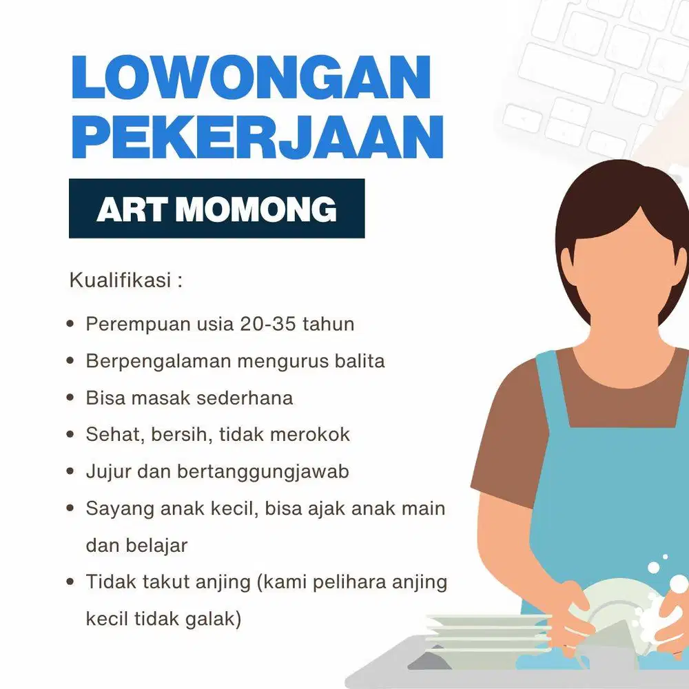Lowongan Dicari ART Momong (menginap) di Jakarta-Tangerang