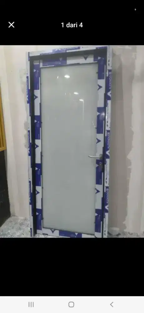 Kusen pintu aluminium kaca swing T220cm L100cm max dg hrg trpsg 2,1 jt