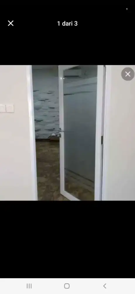 Kusen pintu aluminium swing kaca T220cm L100cm harga kepasangmya 2,1jt