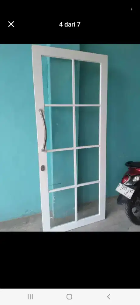 Pintu alumunium ornamen swing T220cm L100cm hrg terpasang 2,5 jt / pcs