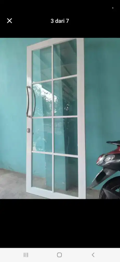 Pintu aluminium ornamen swing T220cm L100cm hrg kepasang 2,5 jt /unit