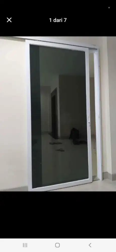 Pintu aluminiul sliding T210cm L90cm harga plus pasang 2,3 jt / unit