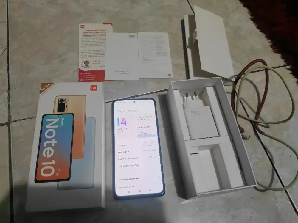 redmi note 10 pro 6/128 fullset sampe nota