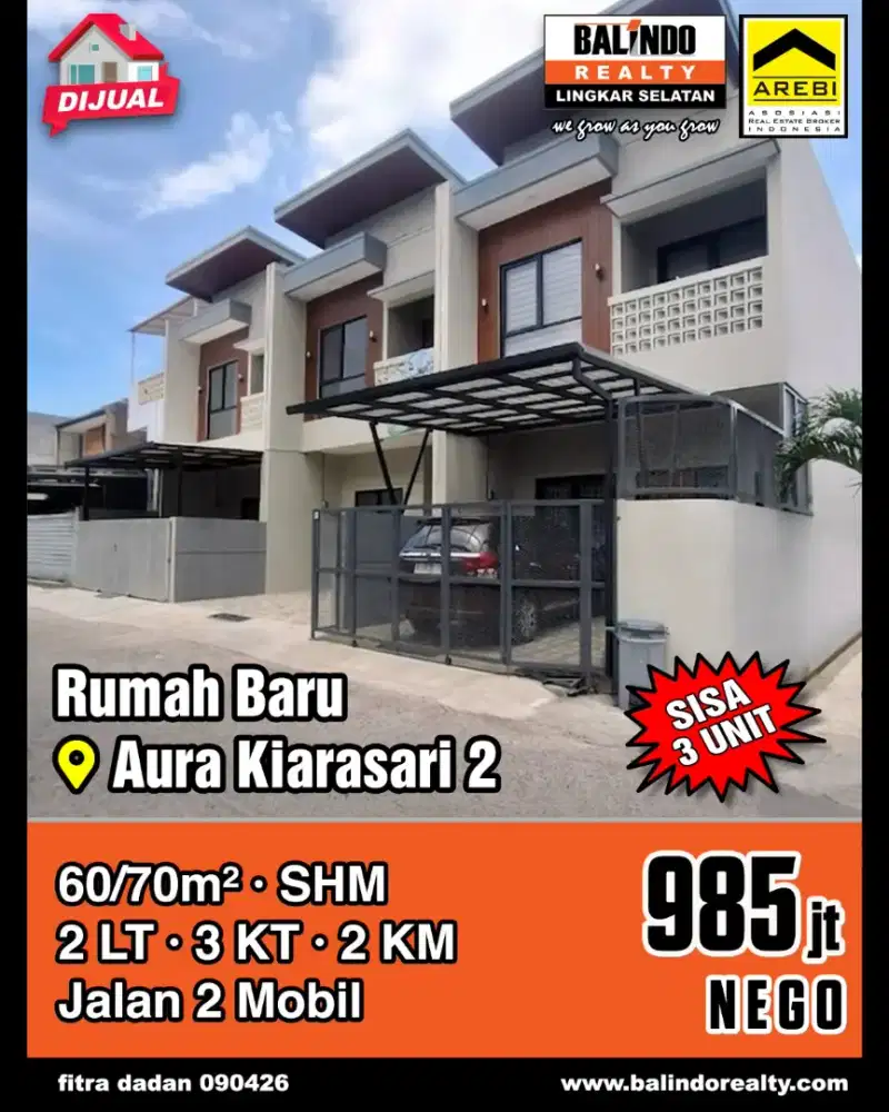 5 Unit Rumah Baru Kiarasari Permai Dekat Ex Carrefour Soetta