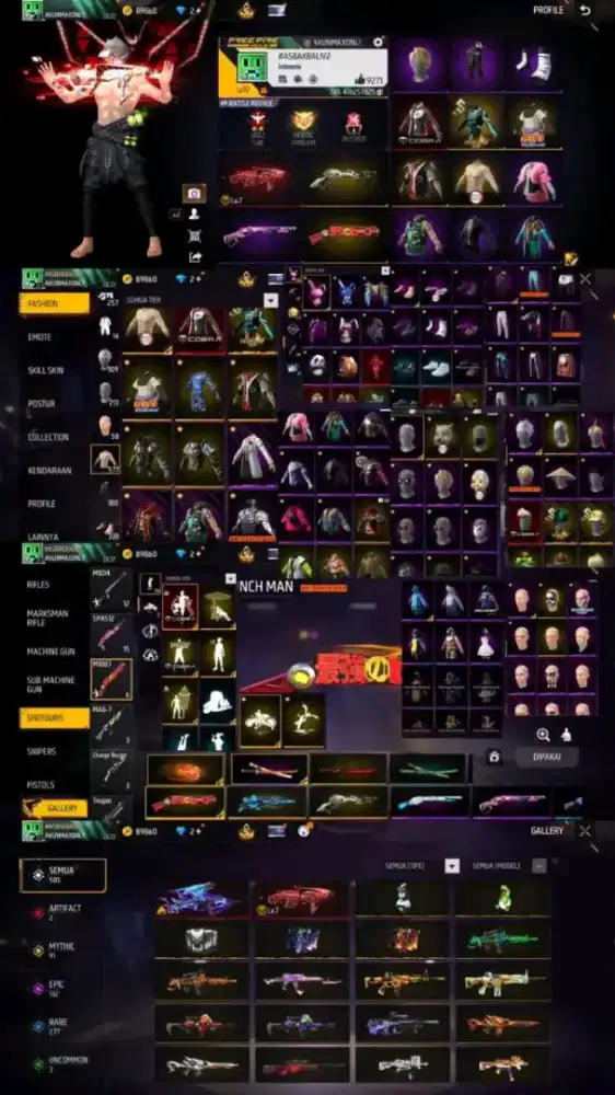 JUAL BELI AKUN FREE FIREE 500K