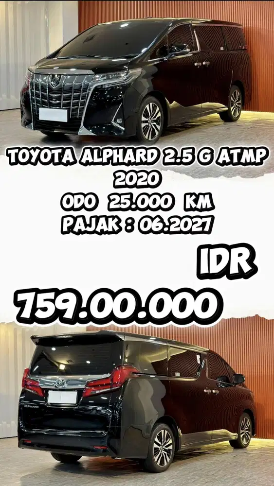 [ ODO 25.000 KM ] ALPHARD 2.5 G ATMP AT 2020 BERGARANSI