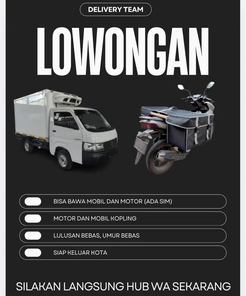 DICARI TIM DELIVERY SEGERA
