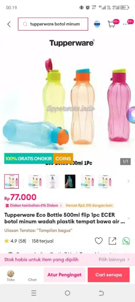 Botol minum Tupperware