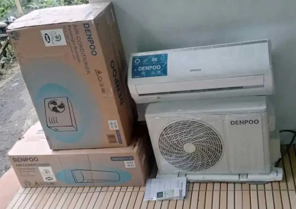 Jual. Terima dingin. AC. DENPOO ½ PKan. Free Material.