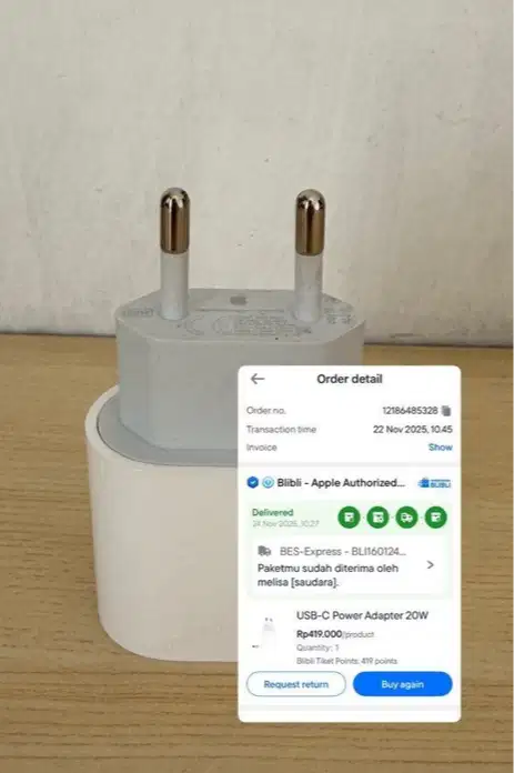 Charger Apple 20W Original bl*bl* Authorize