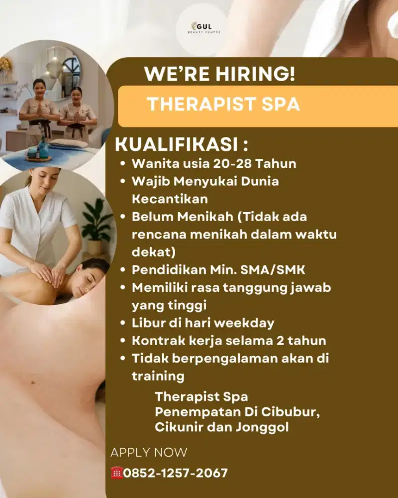 Lowongan terapis spa
