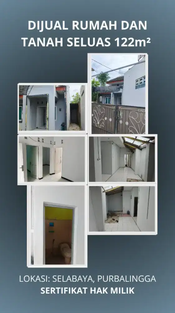 DIJUAL RUMAH DAN TANAH DENGAN LUAS BANGUNAN 48m² DAN LUAS TANAH 122m²