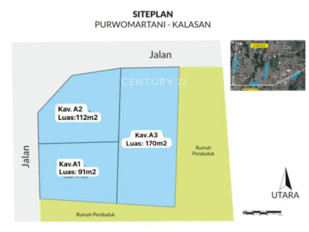 Tanah Kavling 3 Unit Di Purwomartani Dekat Bandara Adisucipto