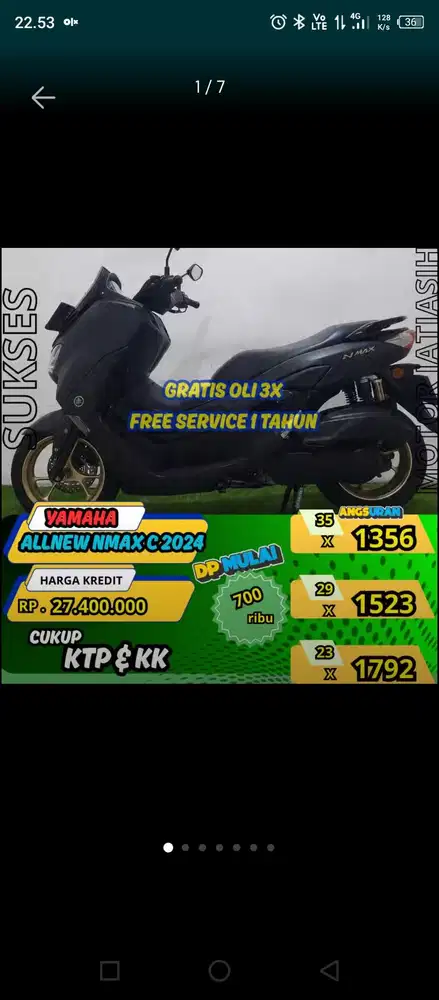 YAMAHA ALLNEW NMAX CON 2024 ANGSURAN TERMURAH SYRT KTP&KK(SUKSESMOTOR)