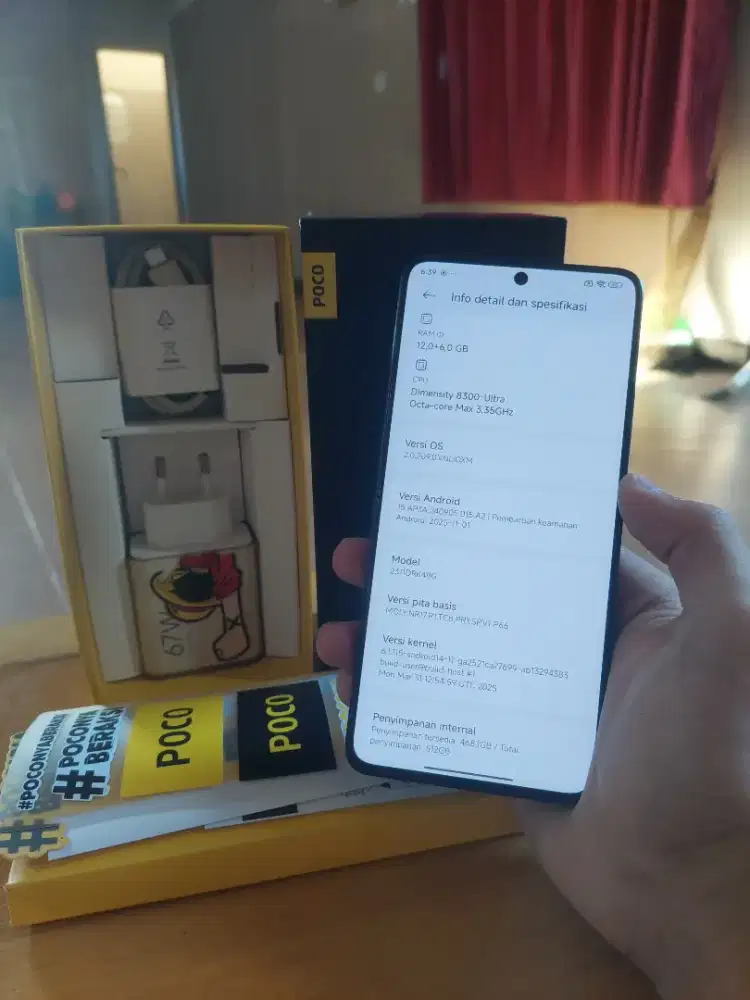 Poco x6 pro 5g 12/512 lengkap fullset