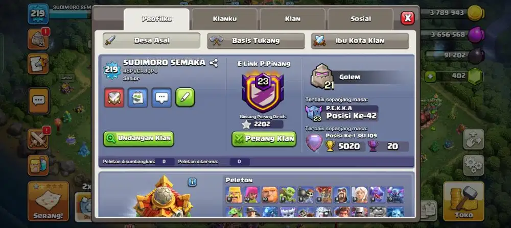 Akun Coc TH 16 semi max