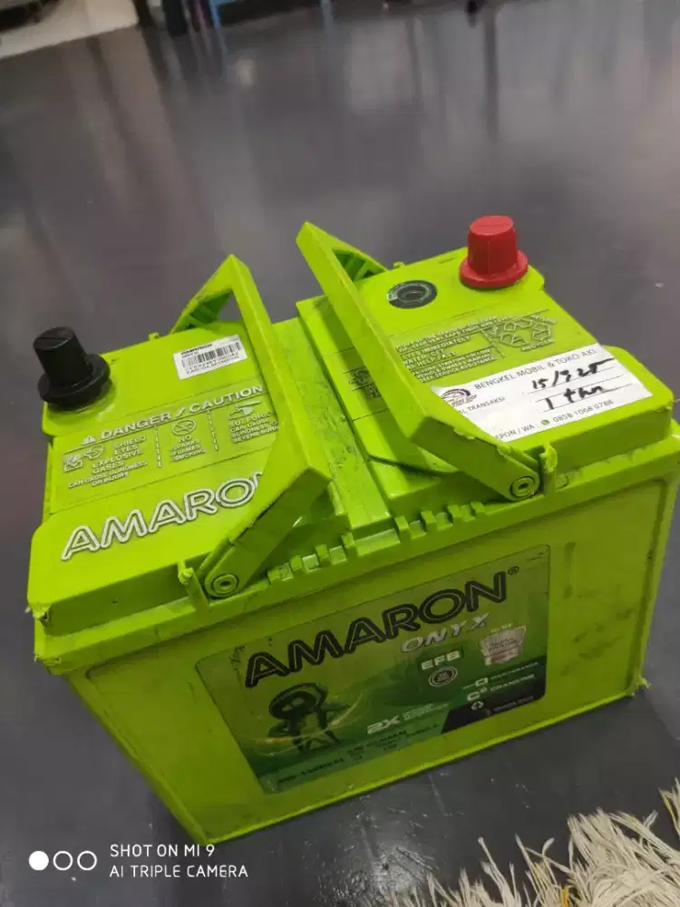 Aki/Accu Amaron 75 AH bekas copotan Alphard