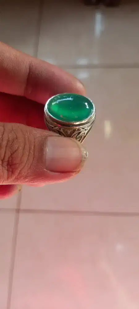 Batu Green calcedone natural super giwang