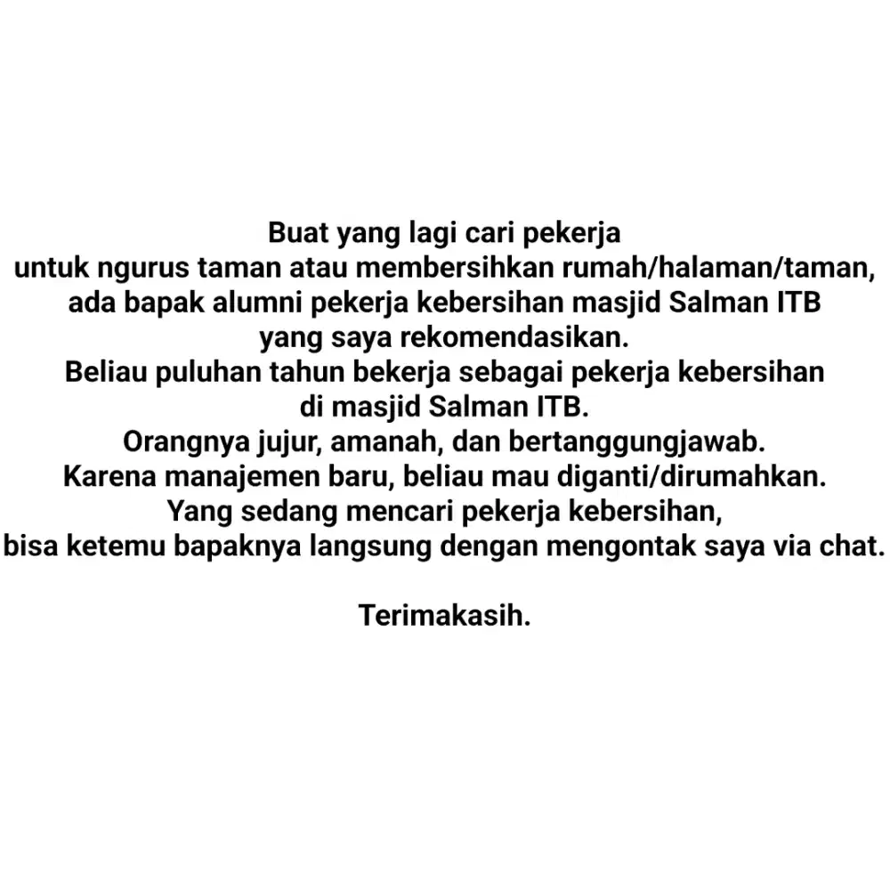 Cari Pekerjaan Untuk Mengurus Taman/Membersihkan Taman/Halaman