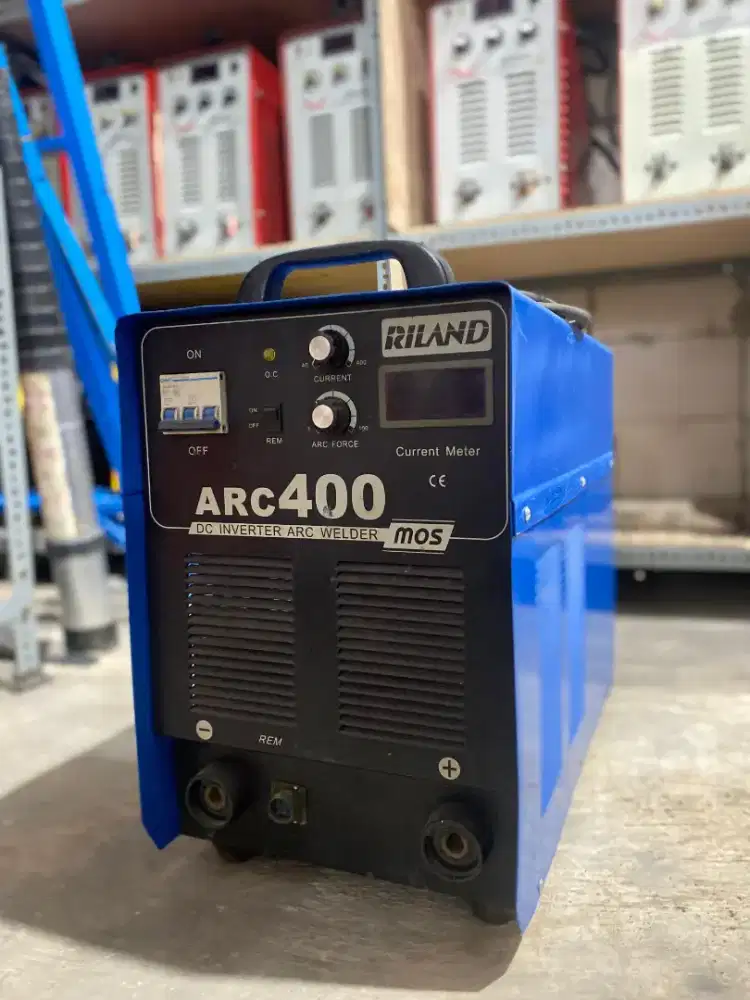 MESIN LAS BEKAS RILAND MMA 400A LISTRIK INVERTER 3 PHASE IGBT DC