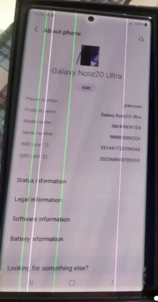 Murah dijual  lcd original Samsung note 20 ultra  hanya ada garis