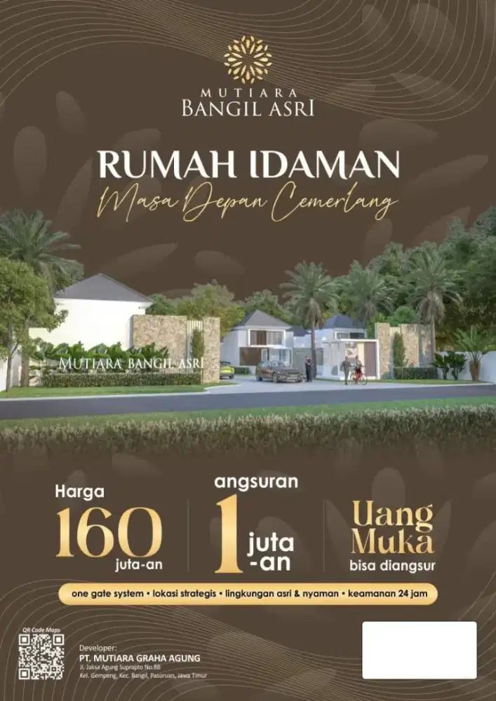 Dijual Rumah cantik Mutiara Bangil Asri subsidi di kota Bangil