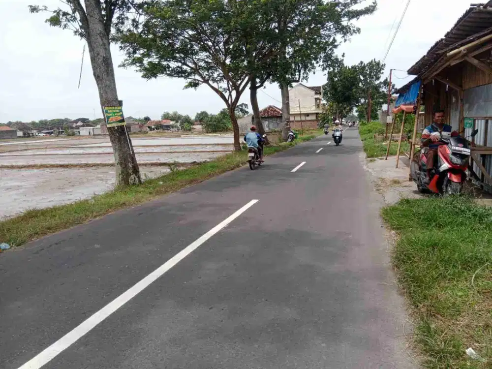 dijual pekarangan 530m² muka 18m jln dpu  8m   selatan pasar bekonang,  polokarto sukoharjo :