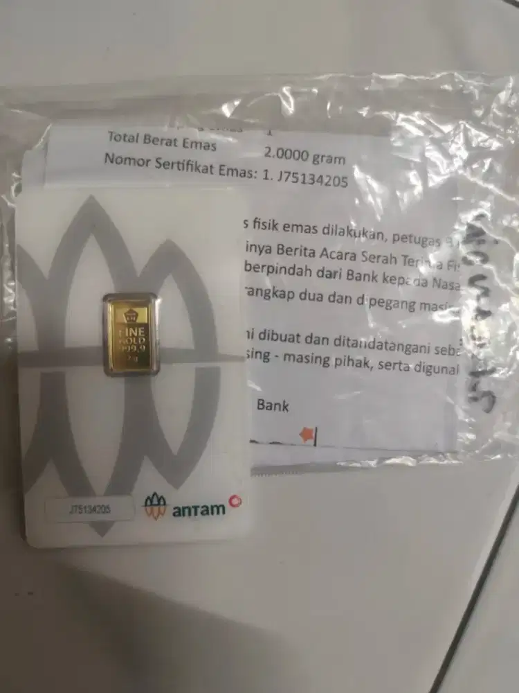 Dijual Logam Mulia Antam 2 Gram, Cetakan/Tahun 2025.