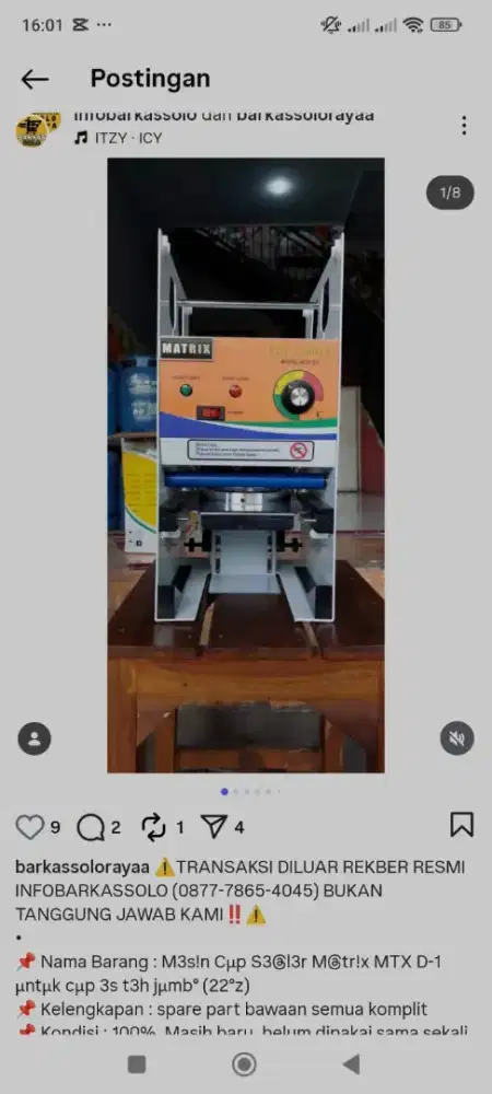 Mesin Pres Cup Sealer Es Teh Jumbo Merk Matrix