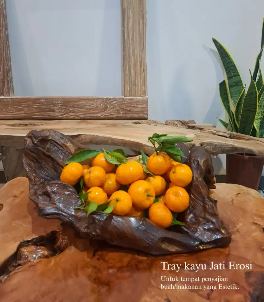 Tray tempat buah asbak kayu