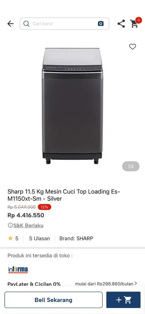 mesin cuci top loading sharp