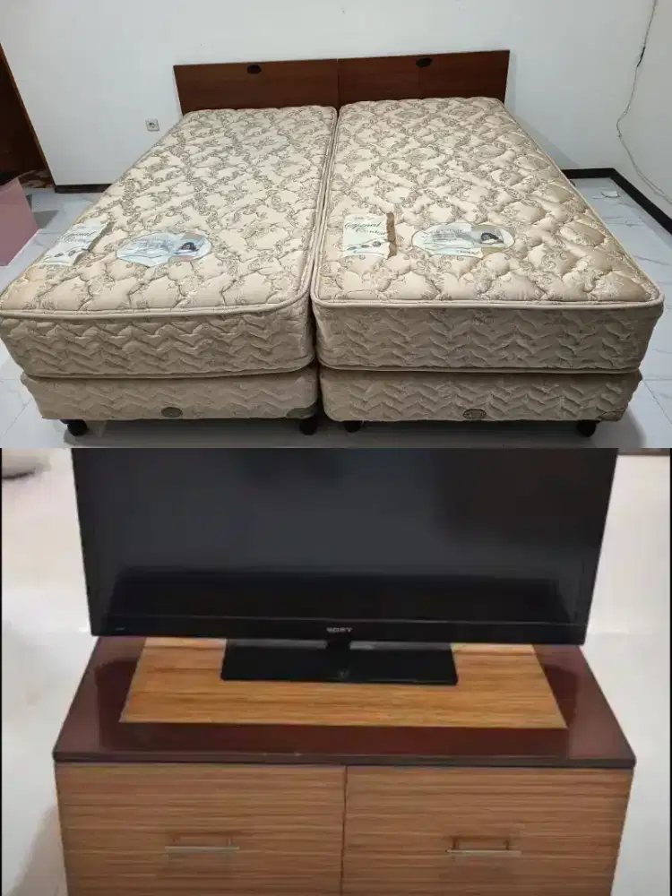 Dua kasur King Koil Single+lemari TV