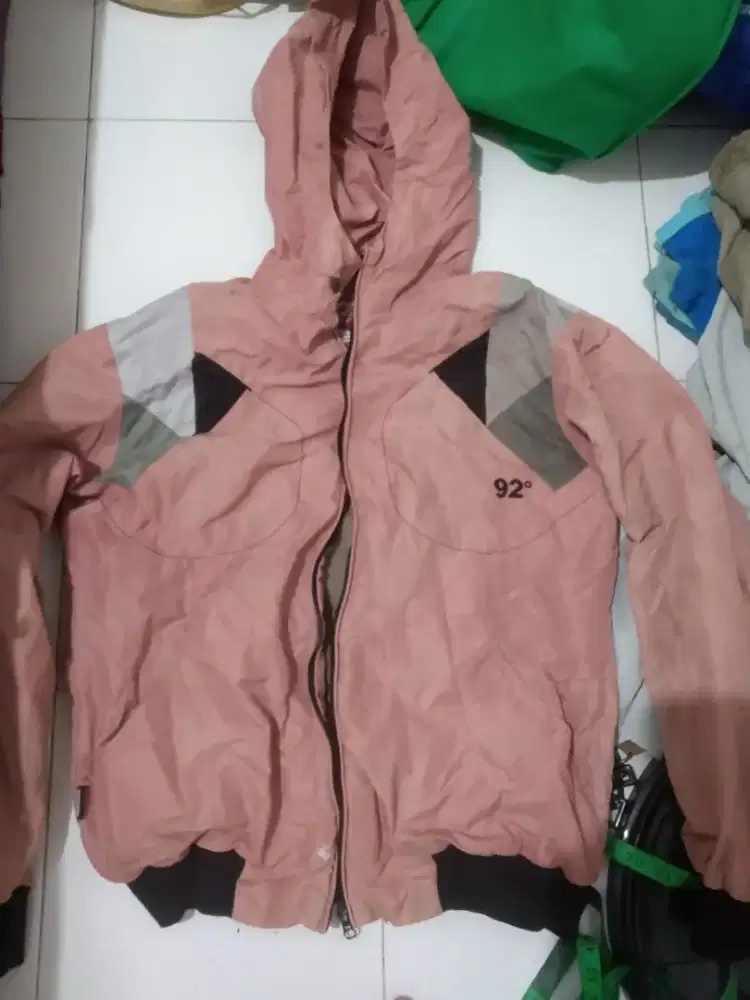 Jaket pink hoodie