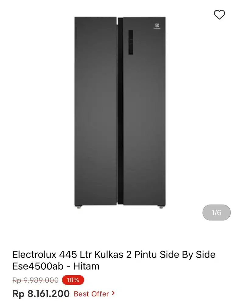 KULKAS ELECTROLUX SBS 445liter
