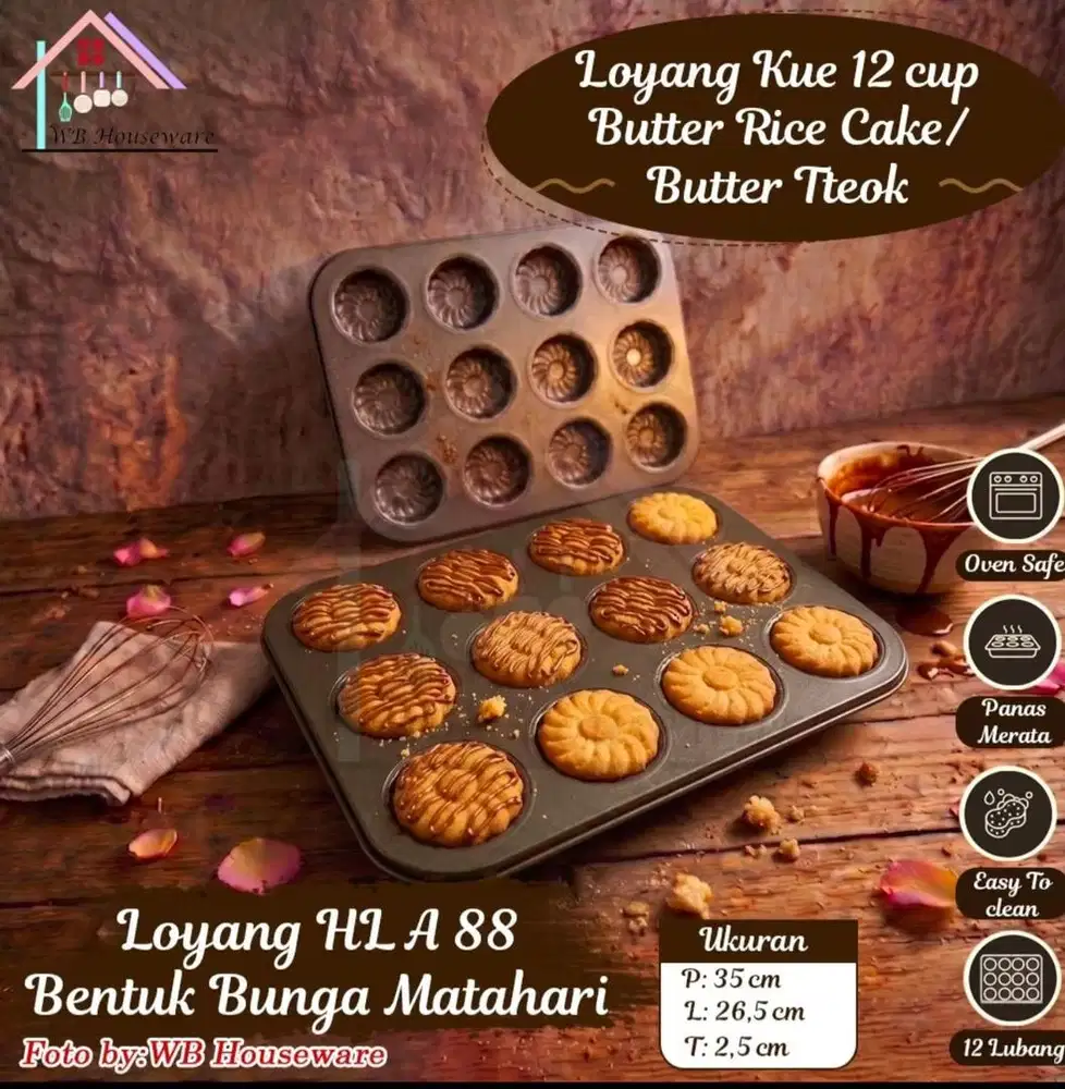 Loyang Kue 12 Cup bentuk bunga matahari