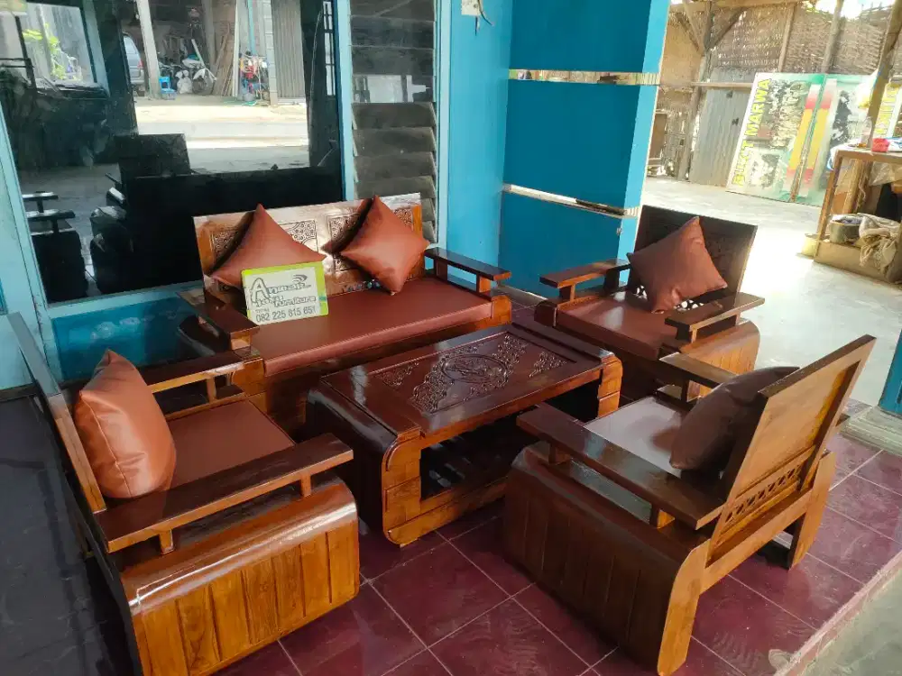 Kursi tamu minimalis domini full kayu jati